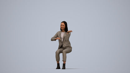 realistic 3D woman business, scanned archviz people for Blender and 3ds Max, top-down view render