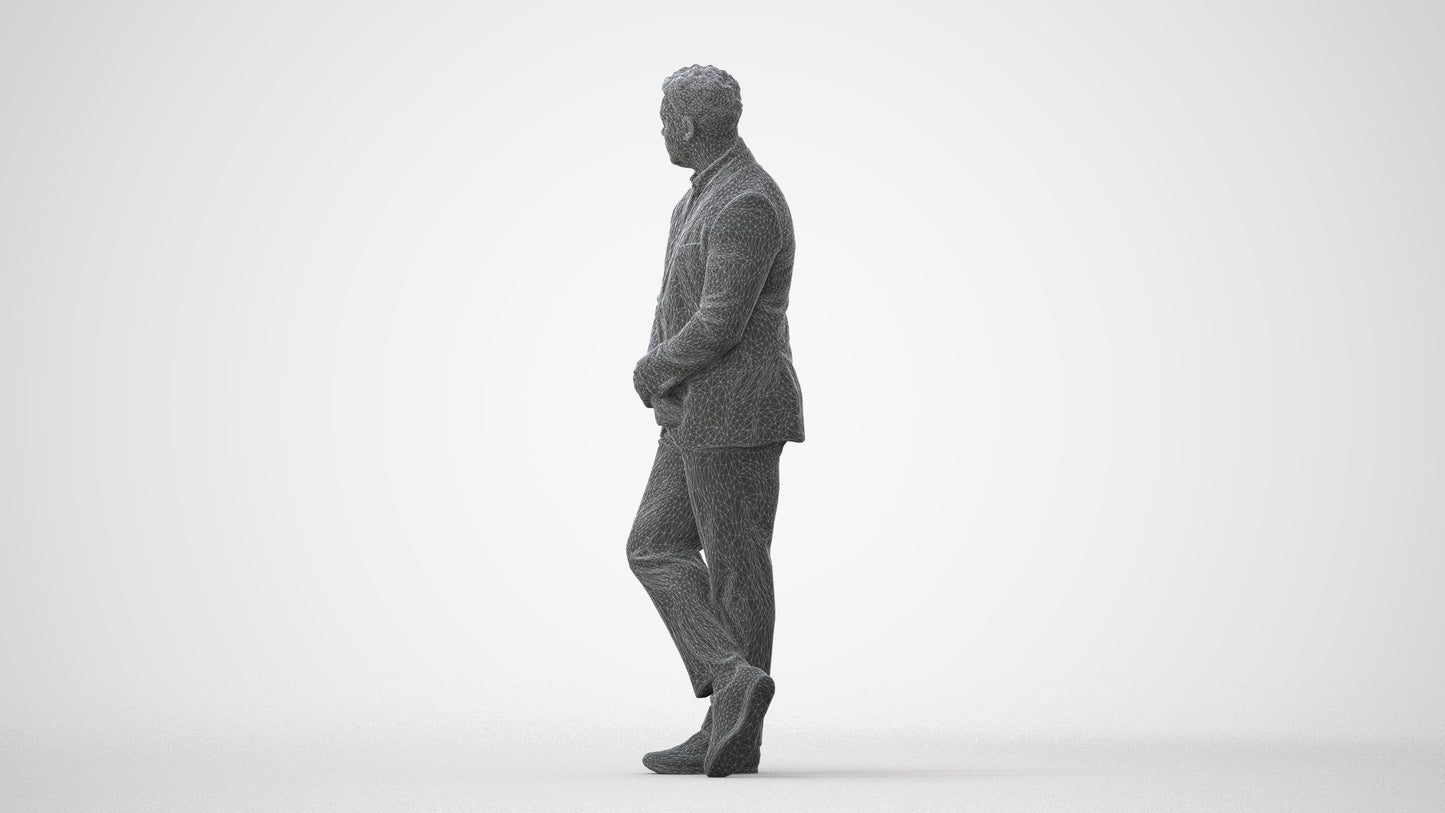 realistic 3D man business, scanned archviz people for Blender and 3ds Max, square thumbnail