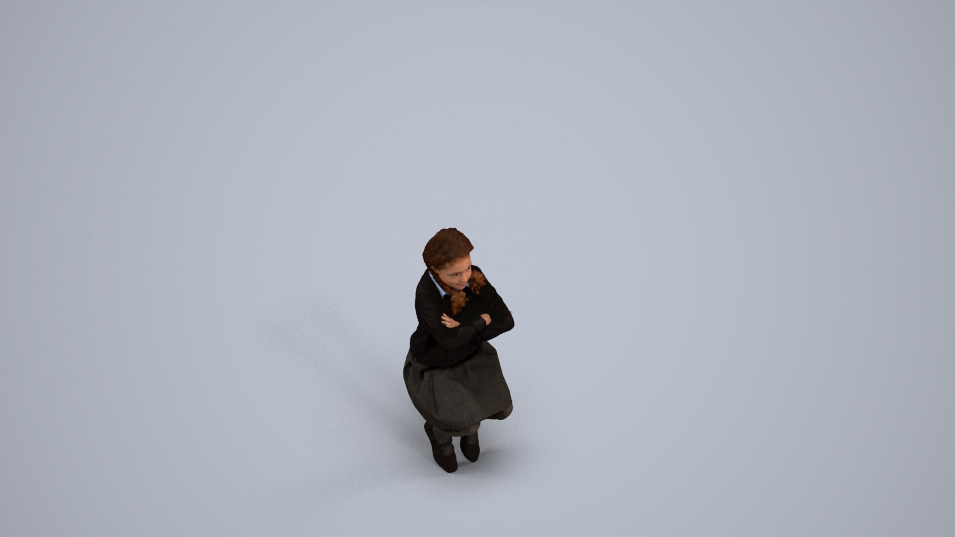 scanned 3D girl kids, photogrammetry people for Enscape and V-Ray, back view render