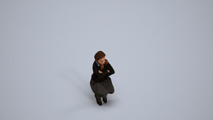 scanned 3D girl kids, photogrammetry people for Enscape and V-Ray, back view render