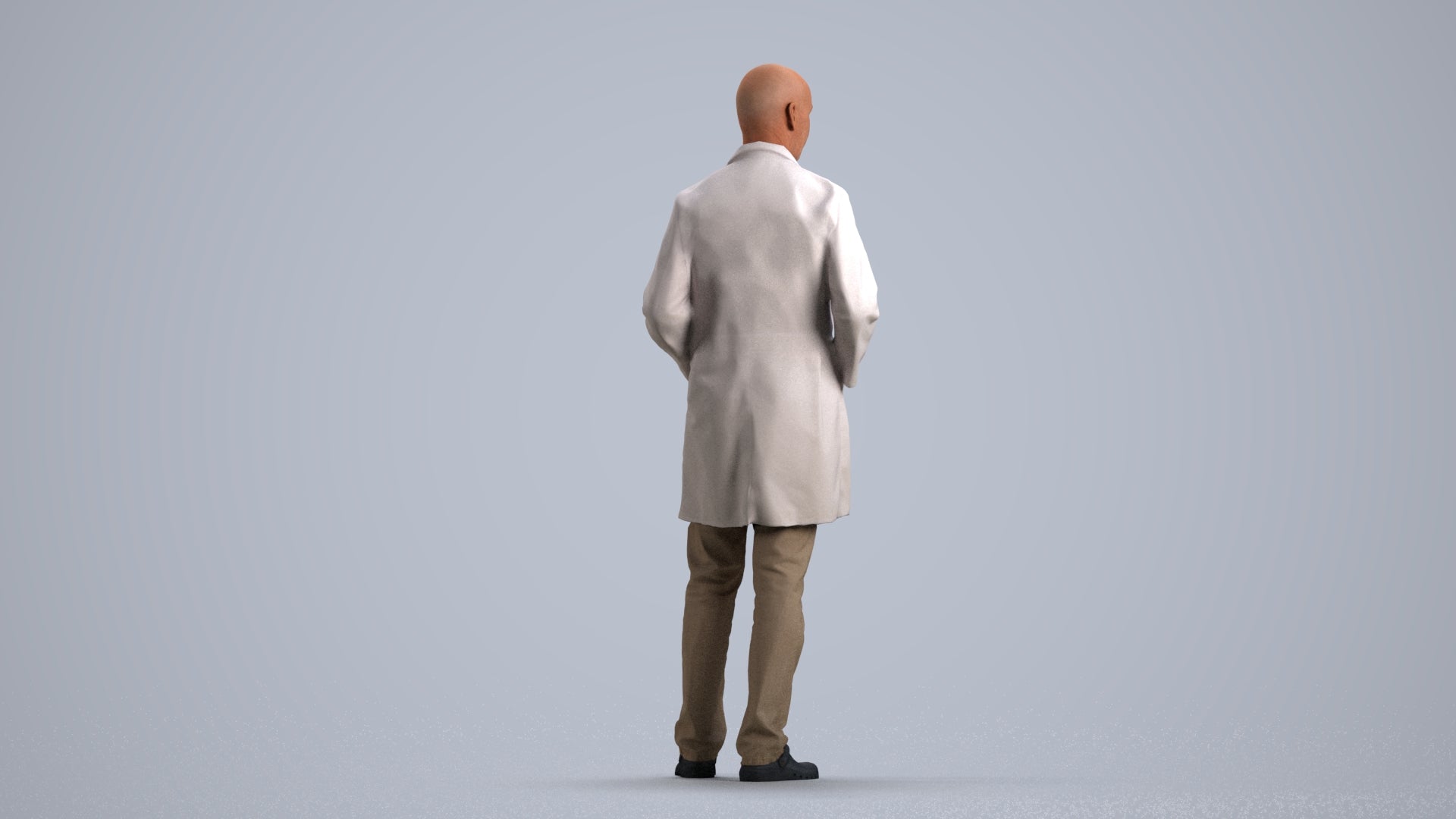 scanned 3D senior man medical, photogrammetry people for Enscape and V-Ray, front view render