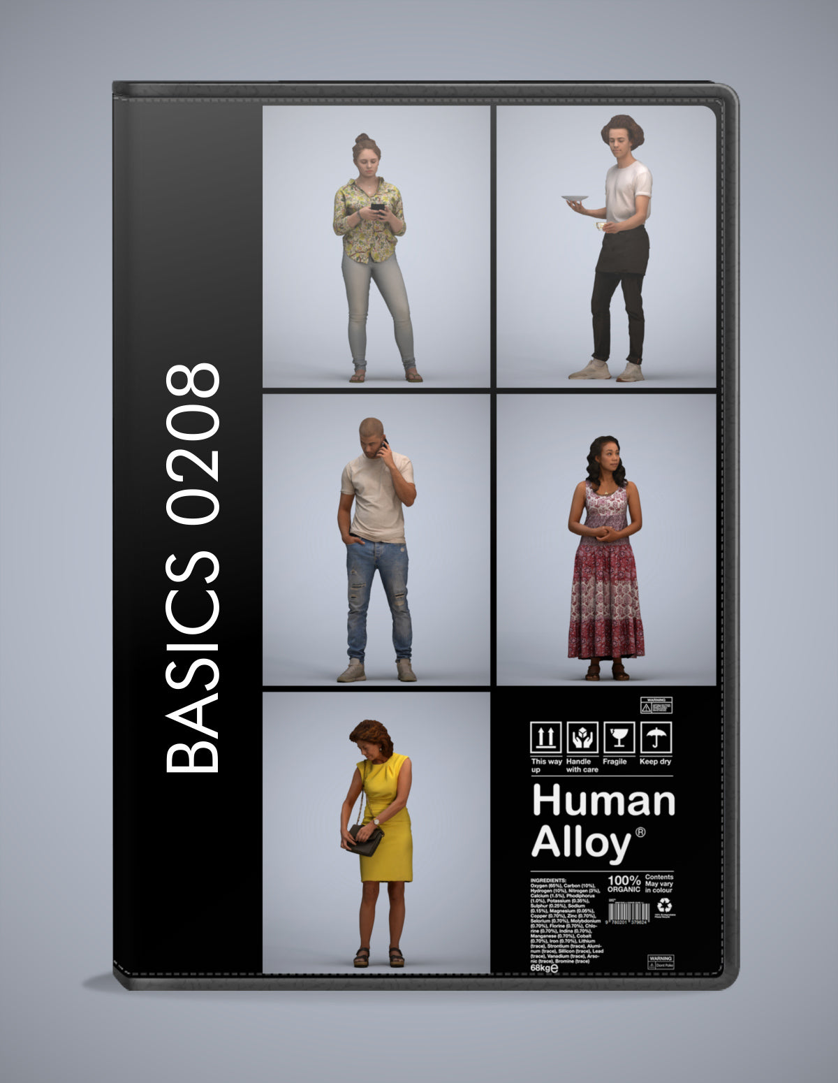 realistic 3D humans standing pack, 5 archviz people FBX OBJ for Blender