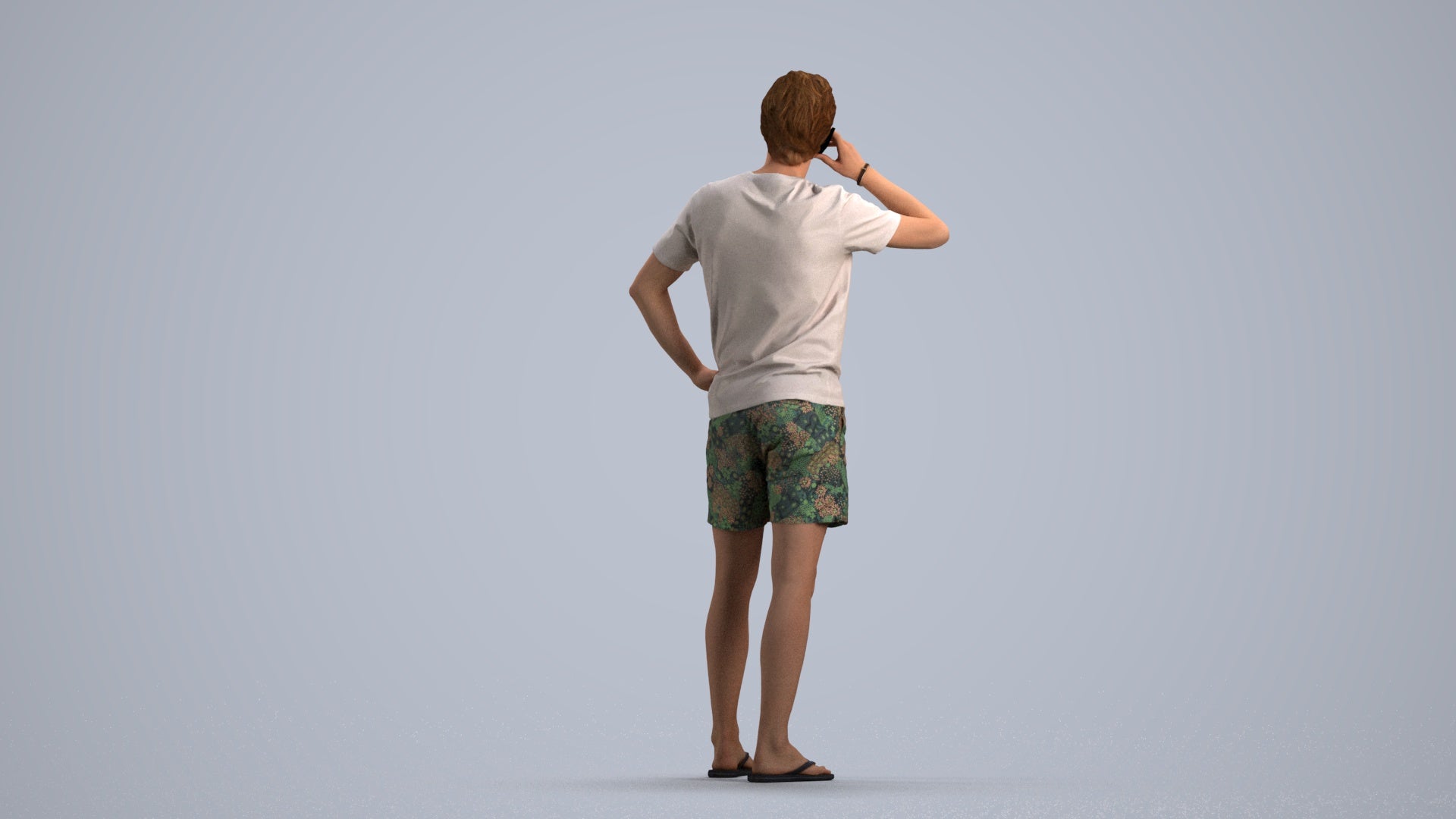 3D human model man casual standing, photogrammetry scanned person for archviz, front view render