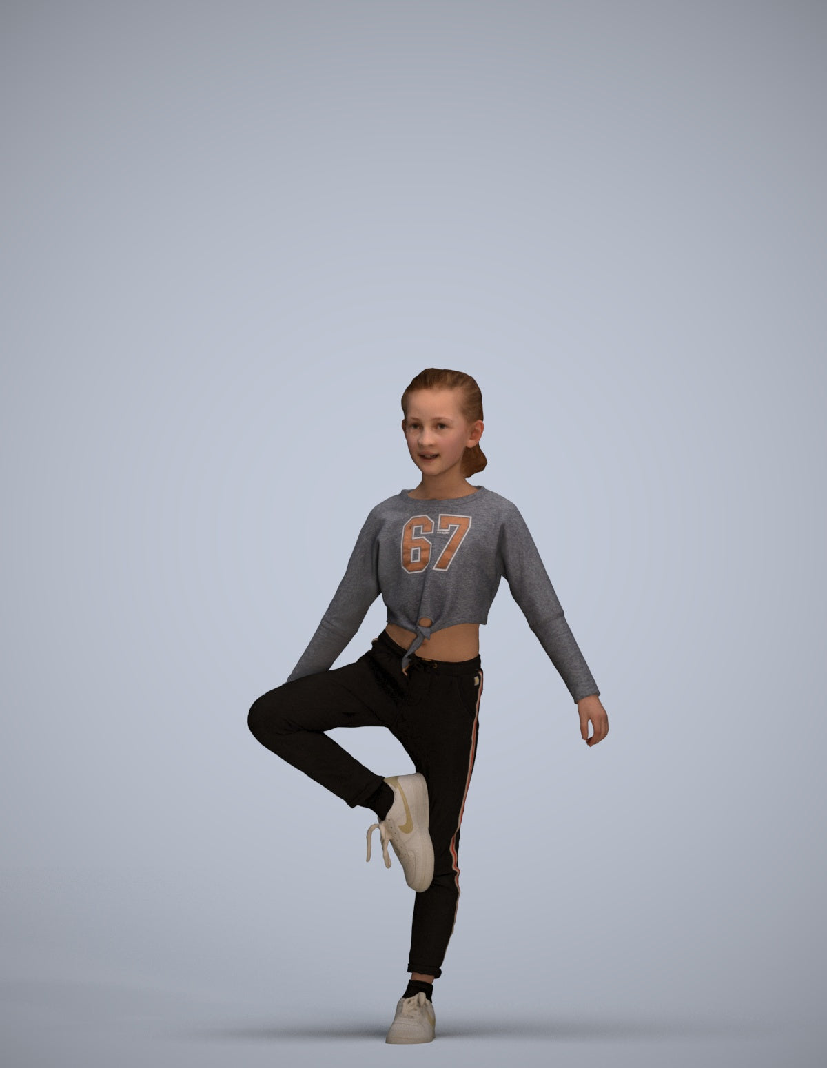 scanned 3D girl sport kids, photogrammetry people for Enscape and V-Ray