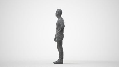 realistic 3D man casual standing, scanned archviz people for Blender and 3ds Max, square thumbnail