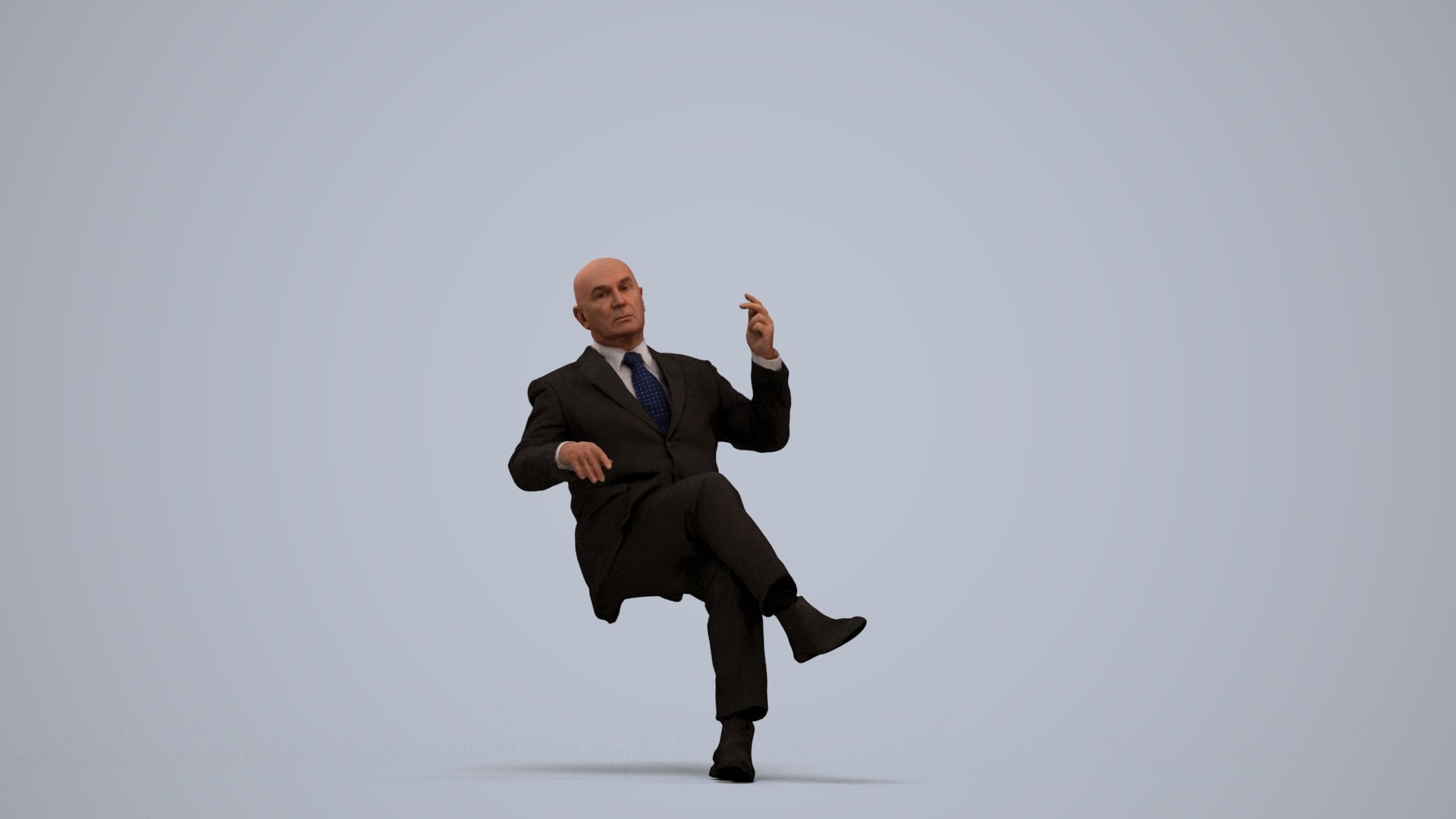 realistic 3D people senior man business, render-ready for V-Ray and Corona, FBX OBJ, standing pose render
