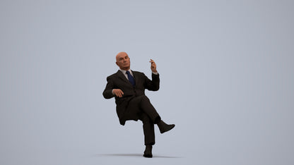 realistic 3D people senior man business, render-ready for V-Ray and Corona, FBX OBJ, standing pose render