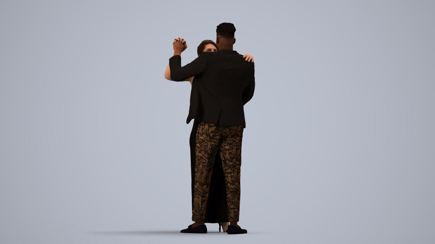 realistic 3D human woman formal kids, archviz people FBX OBJ for Blender, side view render