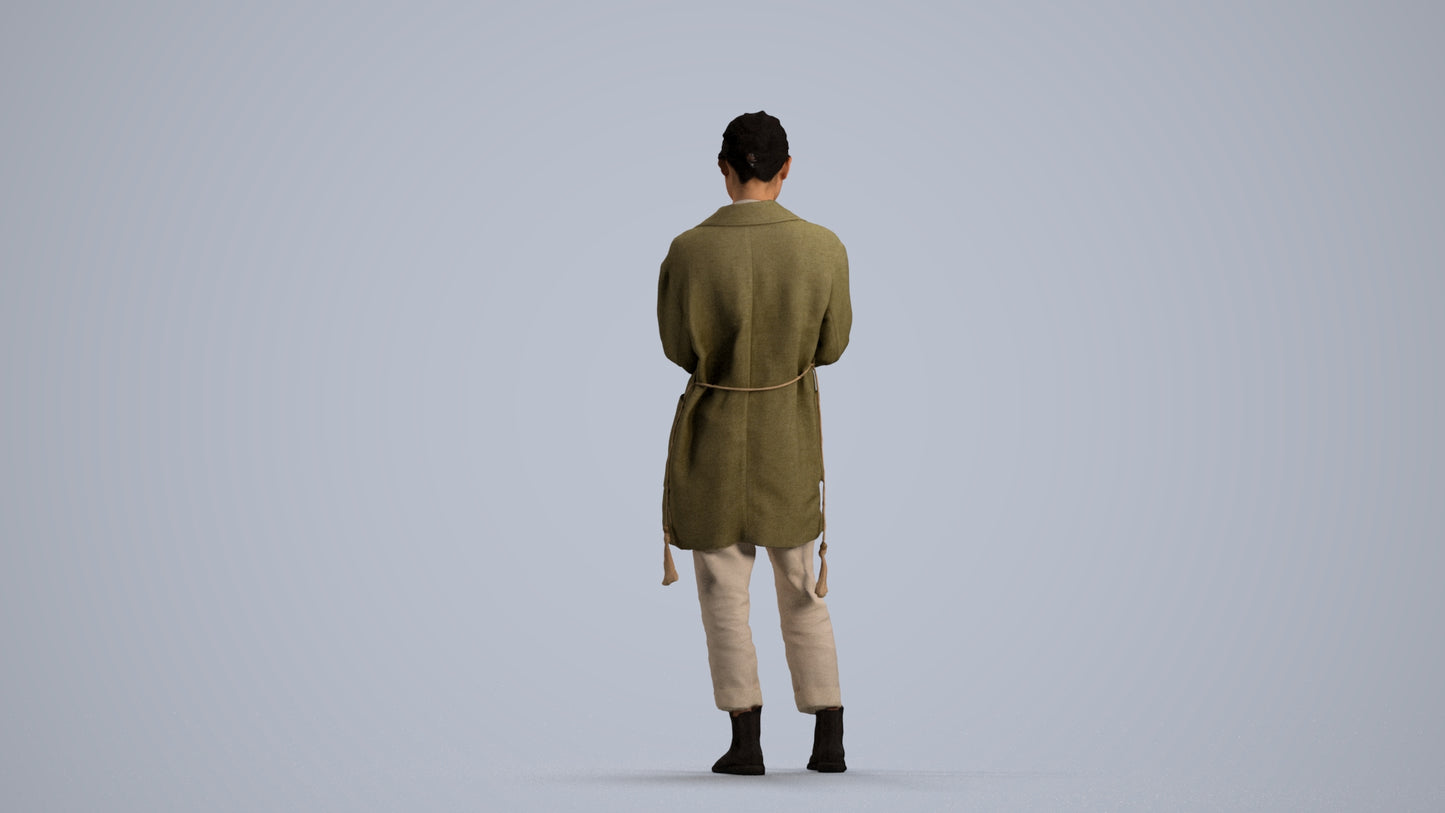 realistic 3D people woman casual standing, render-ready for V-Ray and Corona, FBX OBJ, front view render