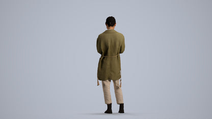 realistic 3D people woman casual standing, render-ready for V-Ray and Corona, FBX OBJ, front view render
