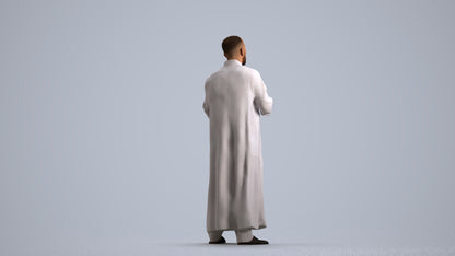 realistic 3D human man standing, archviz people FBX OBJ for Blender, front view render