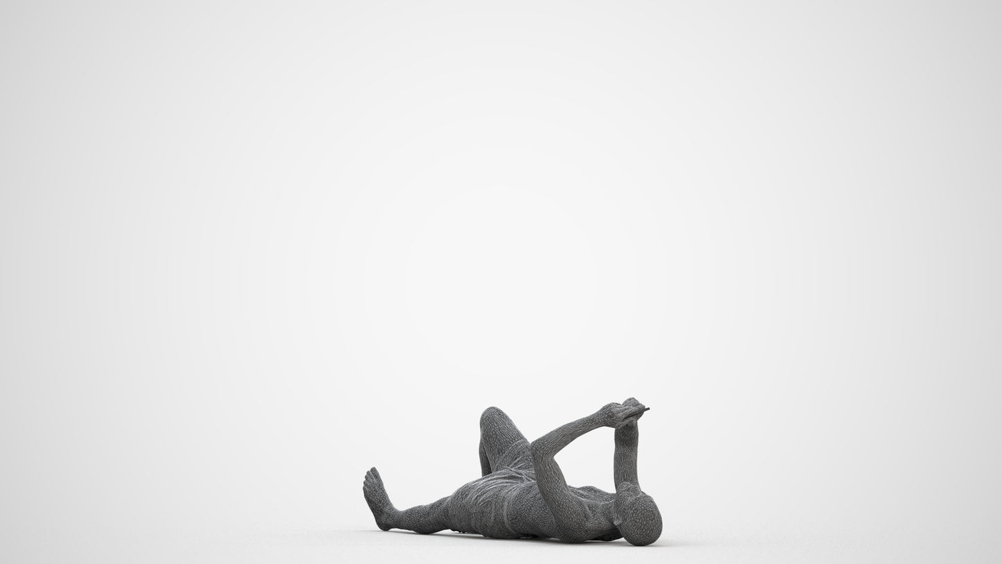 scanned 3D man pool, photogrammetry people for Enscape and V-Ray, three-quarter front view render