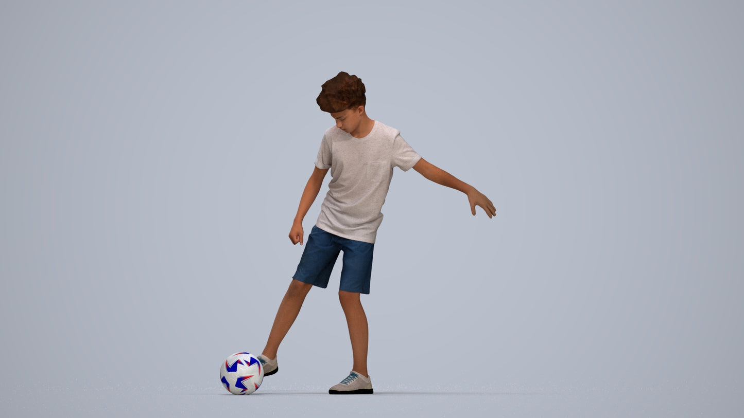 realistic 3D boy sport kids, scanned archviz people for Blender and 3ds Max, top-down view render