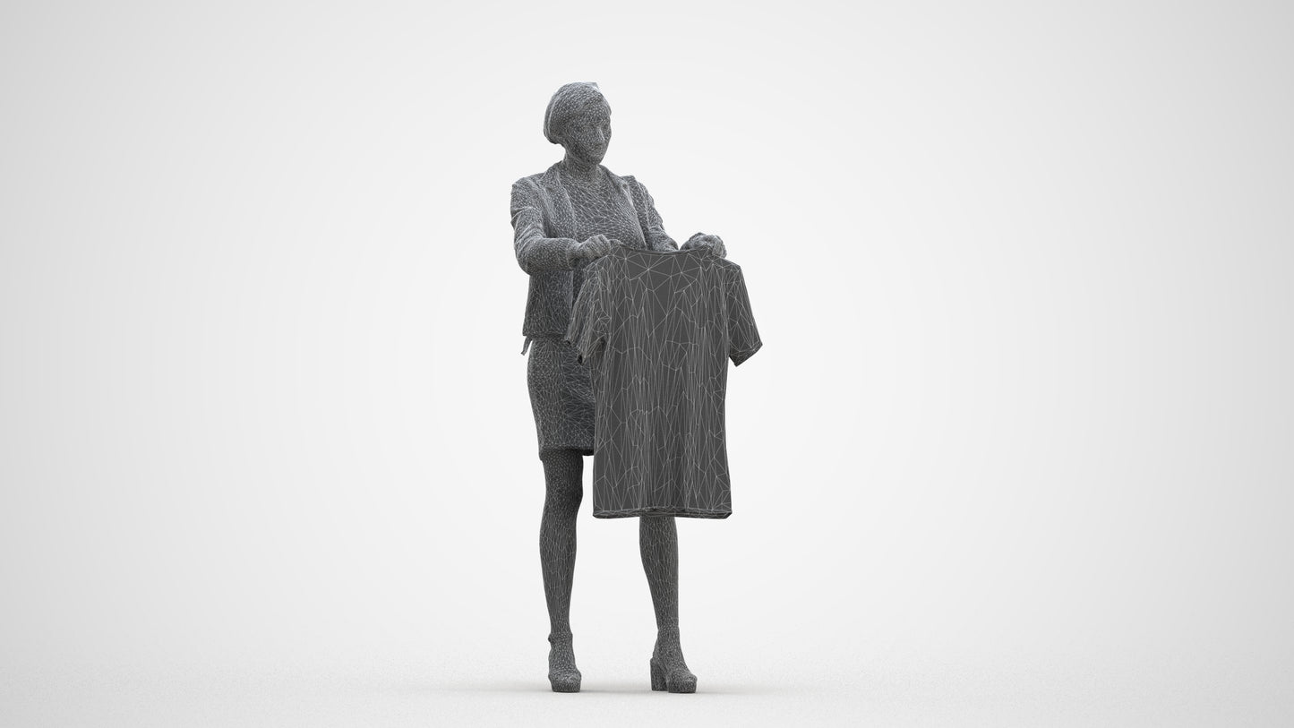 realistic 3D people woman casual mix, render-ready for V-Ray and Corona, FBX OBJ, three-quarter front view render