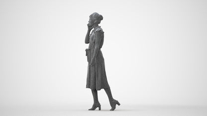 realistic 3D human woman casual walking, archviz people FBX OBJ for Blender, square thumbnail