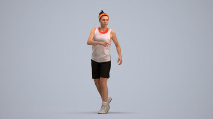 realistic 3D woman sport, scanned archviz people for Blender and 3ds Max, standing pose render
