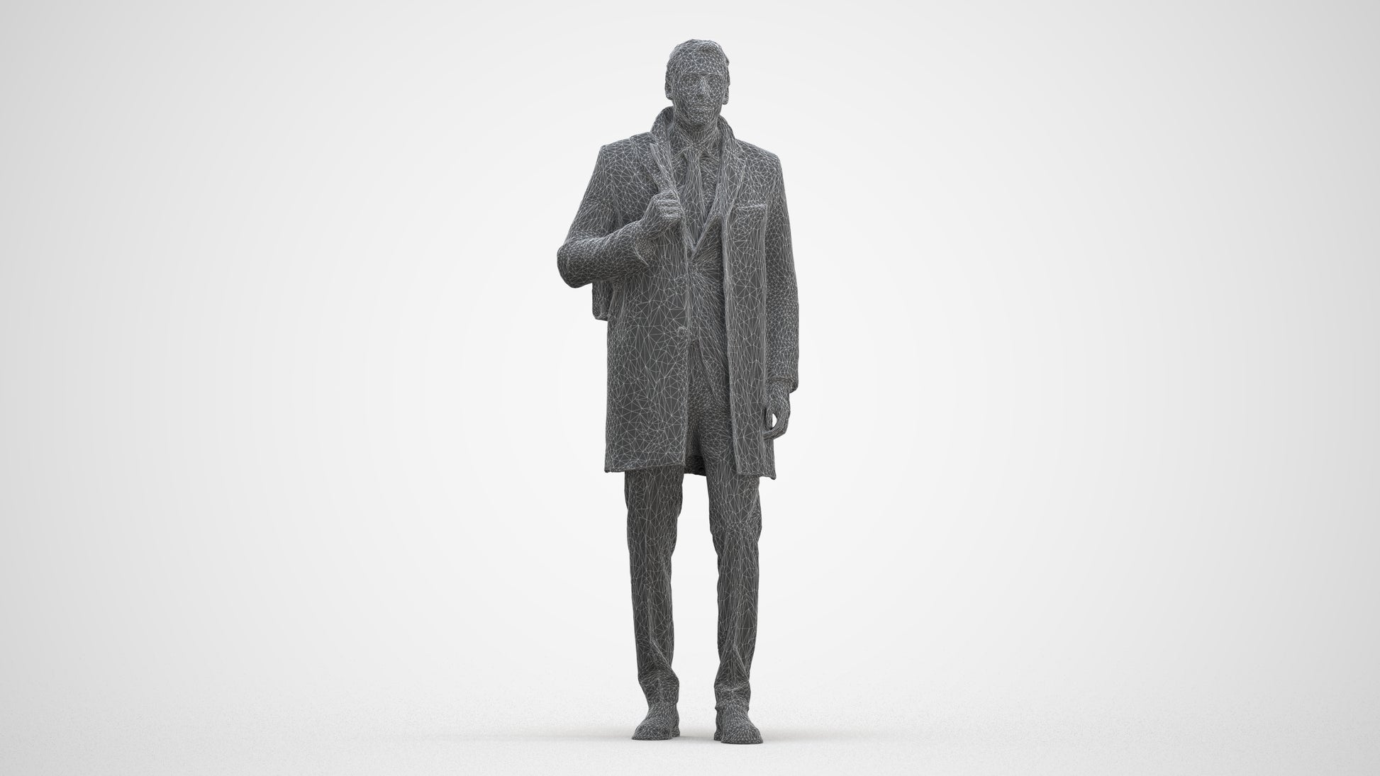 photogrammetry 3D man business, realistic human model archviz FBX, three-quarter front view render