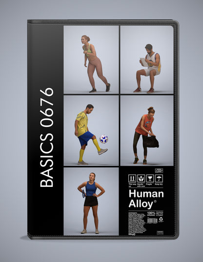 scanned 3D people sport collection, 5 photogrammetry models for Enscape and V-Ray