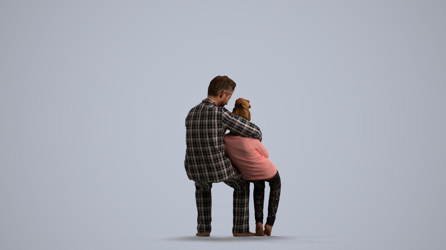 photogrammetry 3D girl kids, realistic human model archviz FBX, front view render