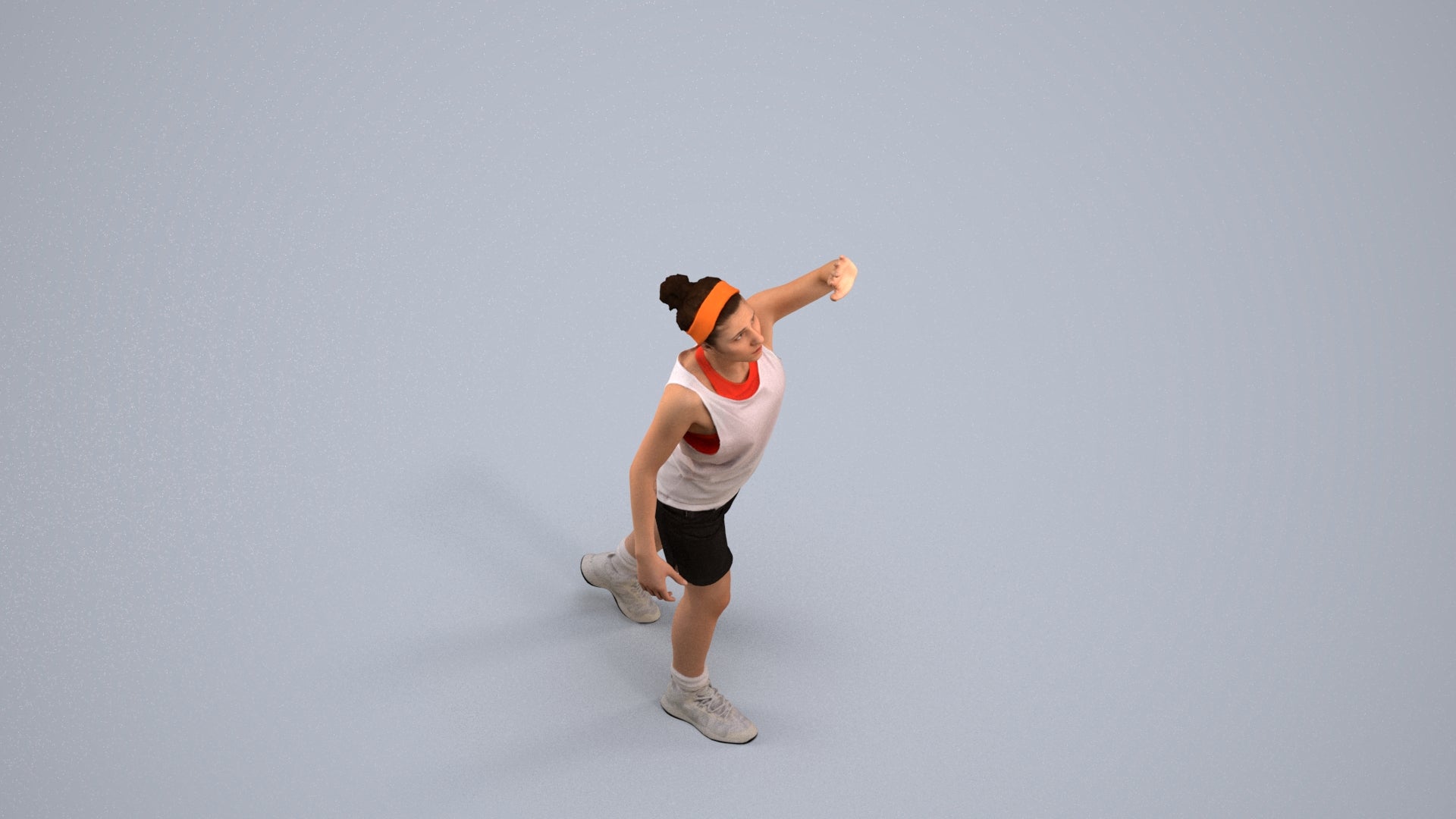 realistic 3D people woman sport, render-ready for V-Ray and Corona, FBX OBJ, back view render