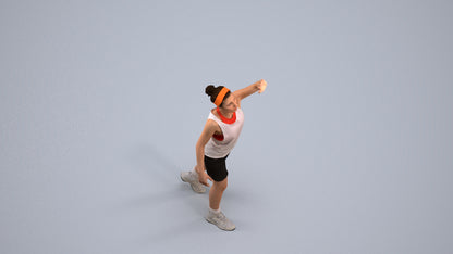 realistic 3D people woman sport, render-ready for V-Ray and Corona, FBX OBJ, back view render