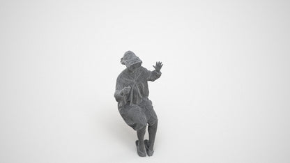 realistic 3D girl casual kids, scanned archviz people for Blender and 3ds Max, wireframe three-quarter view