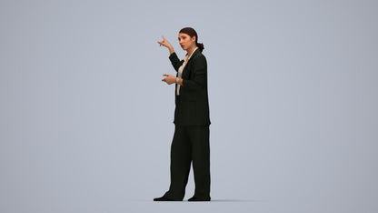 3D scanned woman business, photorealistic archviz people for Enscape and SketchUp, top-down view render