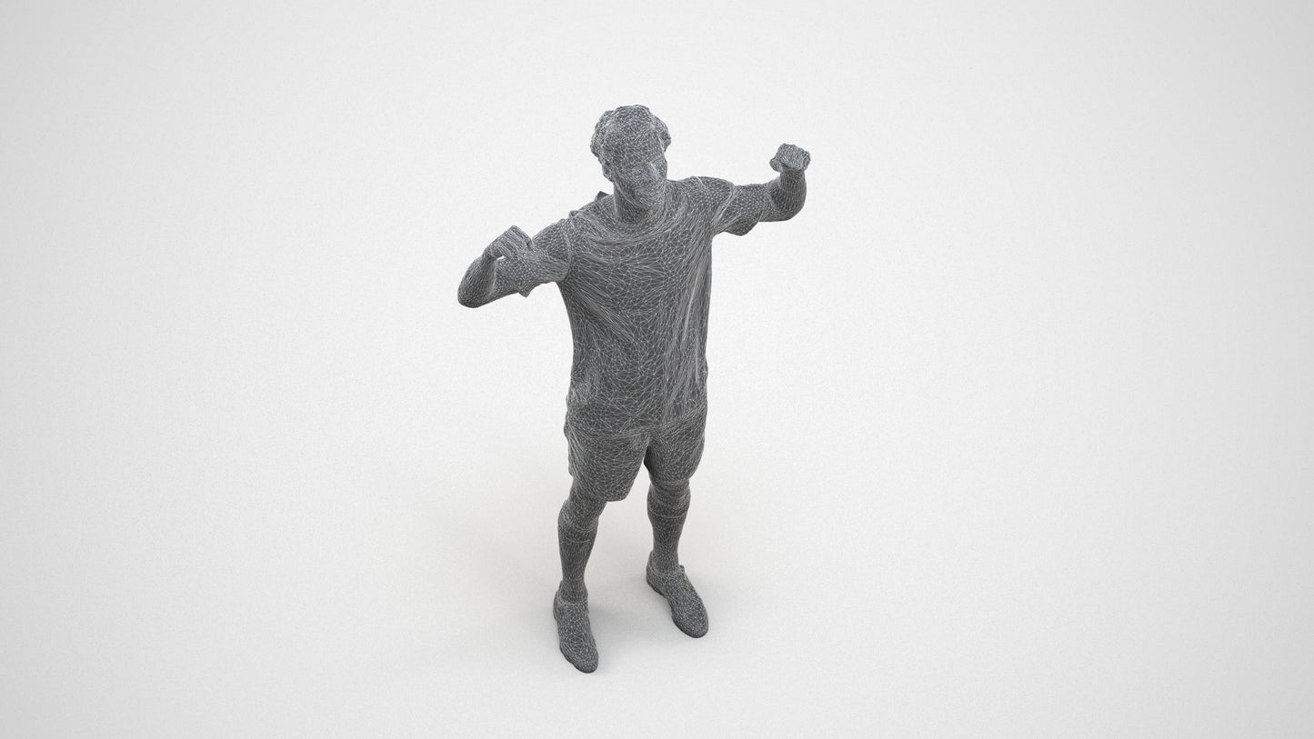 scanned 3D man sport, photogrammetry people for Enscape and V-Ray, wireframe three-quarter view