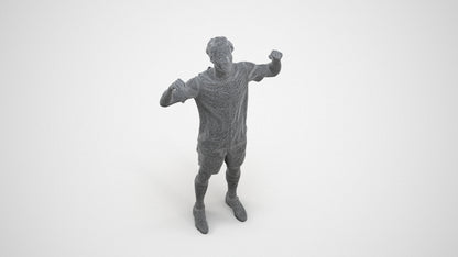 scanned 3D man sport, photogrammetry people for Enscape and V-Ray, wireframe three-quarter view
