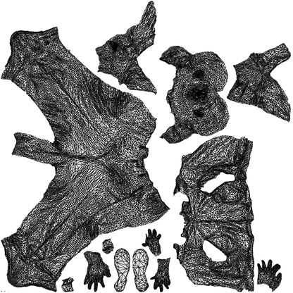 realistic 3D people girl kids, render-ready for V-Ray and Corona, FBX OBJ, wireframe top-down view