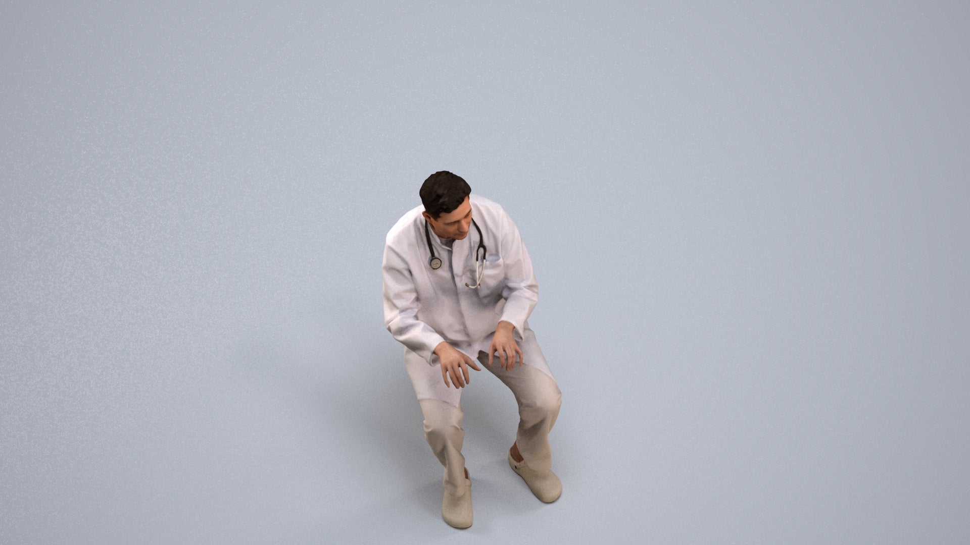 photogrammetry 3D man medical, realistic human model archviz FBX, back view render