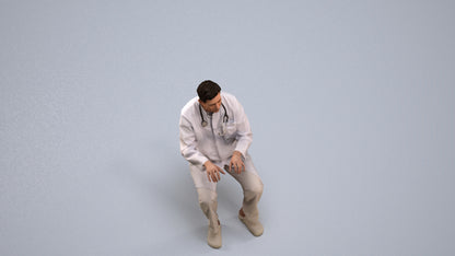 photogrammetry 3D man medical, realistic human model archviz FBX, back view render
