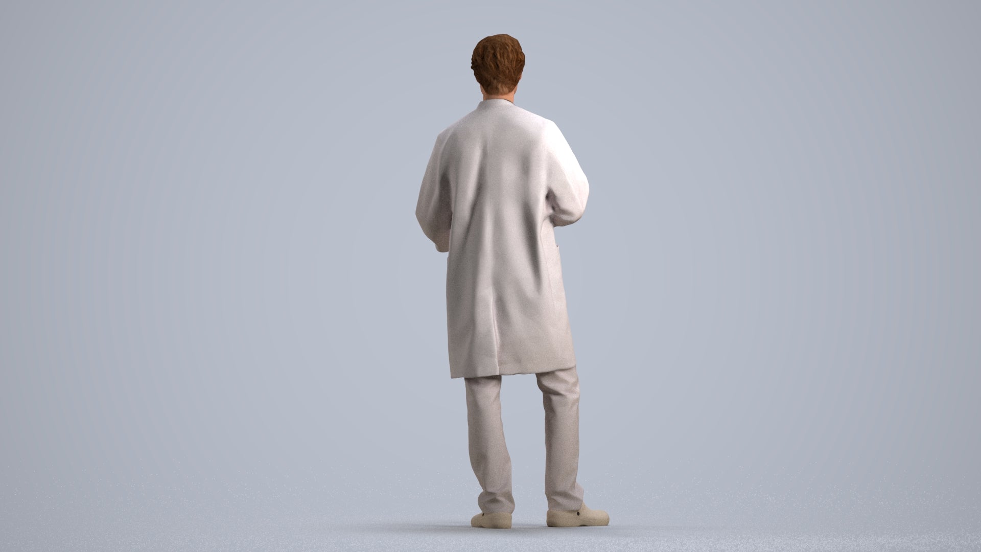 3D human model man medical, photogrammetry scanned person for archviz, front view render