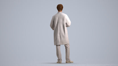 3D human model man medical, photogrammetry scanned person for archviz, front view render