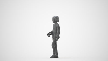 realistic 3D girl casual kids, scanned archviz people for Blender and 3ds Max, square thumbnail