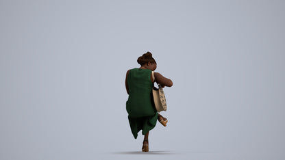 3D people model woman casual sitting, scanned human for 3ds Max rendering, front view render