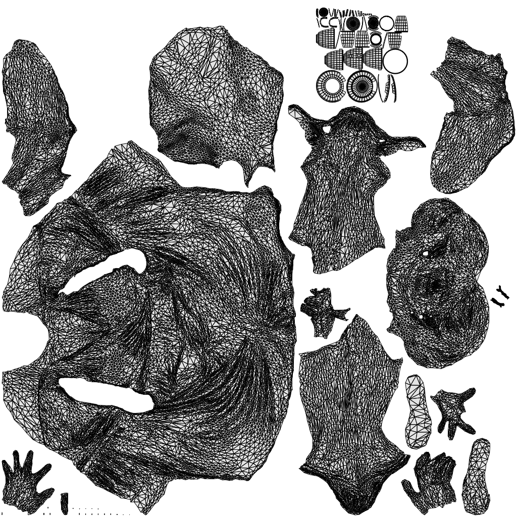 3D scanned woman sitting casual, photorealistic archviz people for Enscape and SketchUp, wireframe top-down view