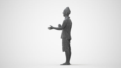 scanned 3D man casual standing, photogrammetry people for Enscape and V-Ray, square thumbnail