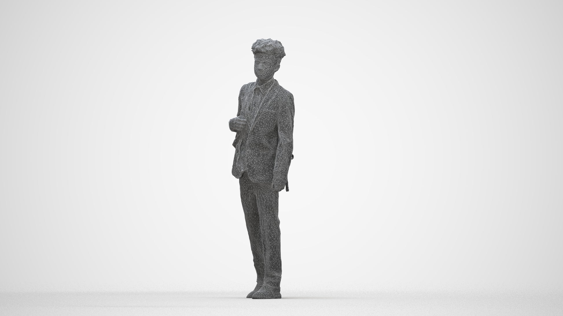 realistic 3D people man kids, render-ready for V-Ray and Corona, FBX OBJ, wireframe back view