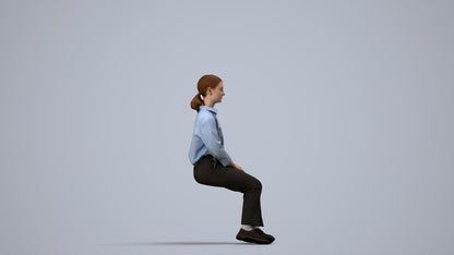 realistic 3D human girl kids, archviz people FBX OBJ for Blender, side view render