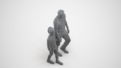 photogrammetry 3D girl casual walking, realistic human model archviz FBX, wireframe three-quarter view
