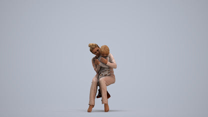realistic 3D human girl kids, archviz people FBX OBJ for Blender, standing pose render