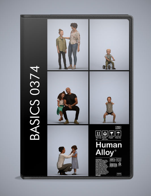 3D people models kids bundle, 5 scanned humans for 3ds Max rendering
