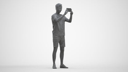 realistic 3D people man casual standing, render-ready for V-Ray and Corona, FBX OBJ, three-quarter front view render