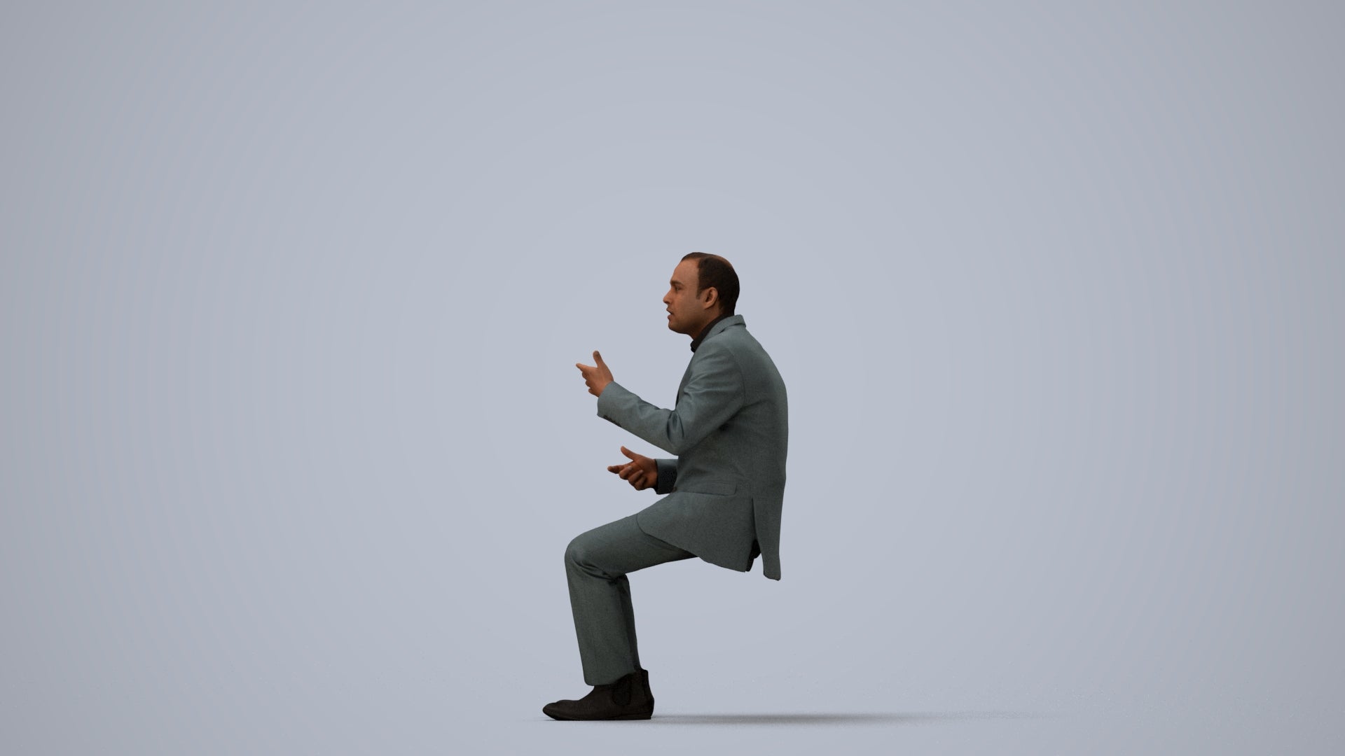 realistic 3D people man business, render-ready for V-Ray and Corona, FBX OBJ, three-quarter view render