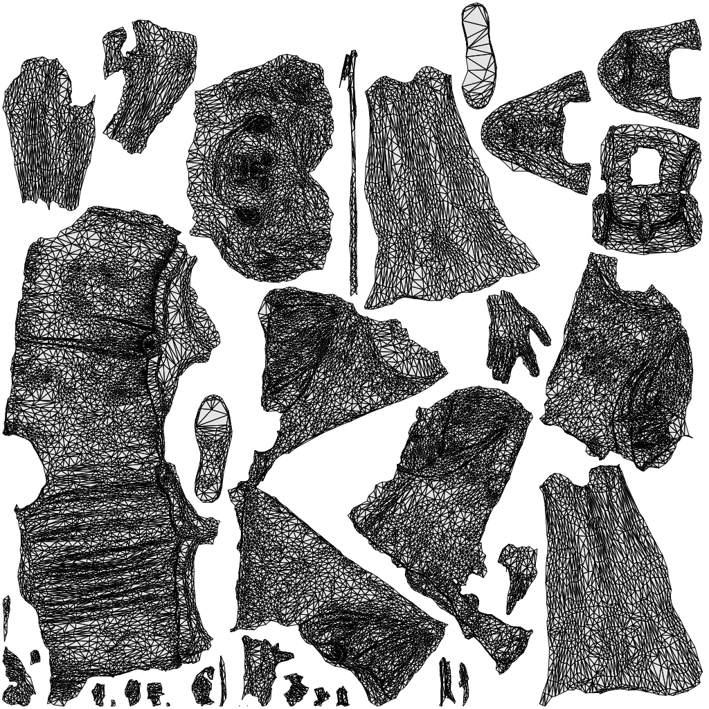 scanned 3D woman casual standing, photogrammetry people for Enscape and V-Ray, wireframe top-down view