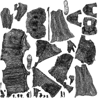 scanned 3D woman casual standing, photogrammetry people for Enscape and V-Ray, wireframe top-down view
