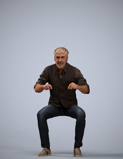 photogrammetry 3D man casual business, realistic human model archviz FBX
