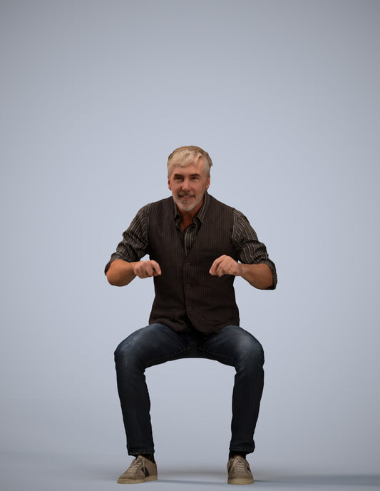 photogrammetry 3D man casual business, realistic human model archviz FBX
