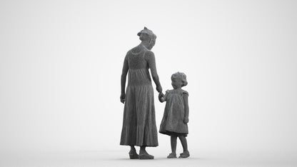 realistic 3D girl casual kids, scanned archviz people for Blender and 3ds Max, wireframe front view